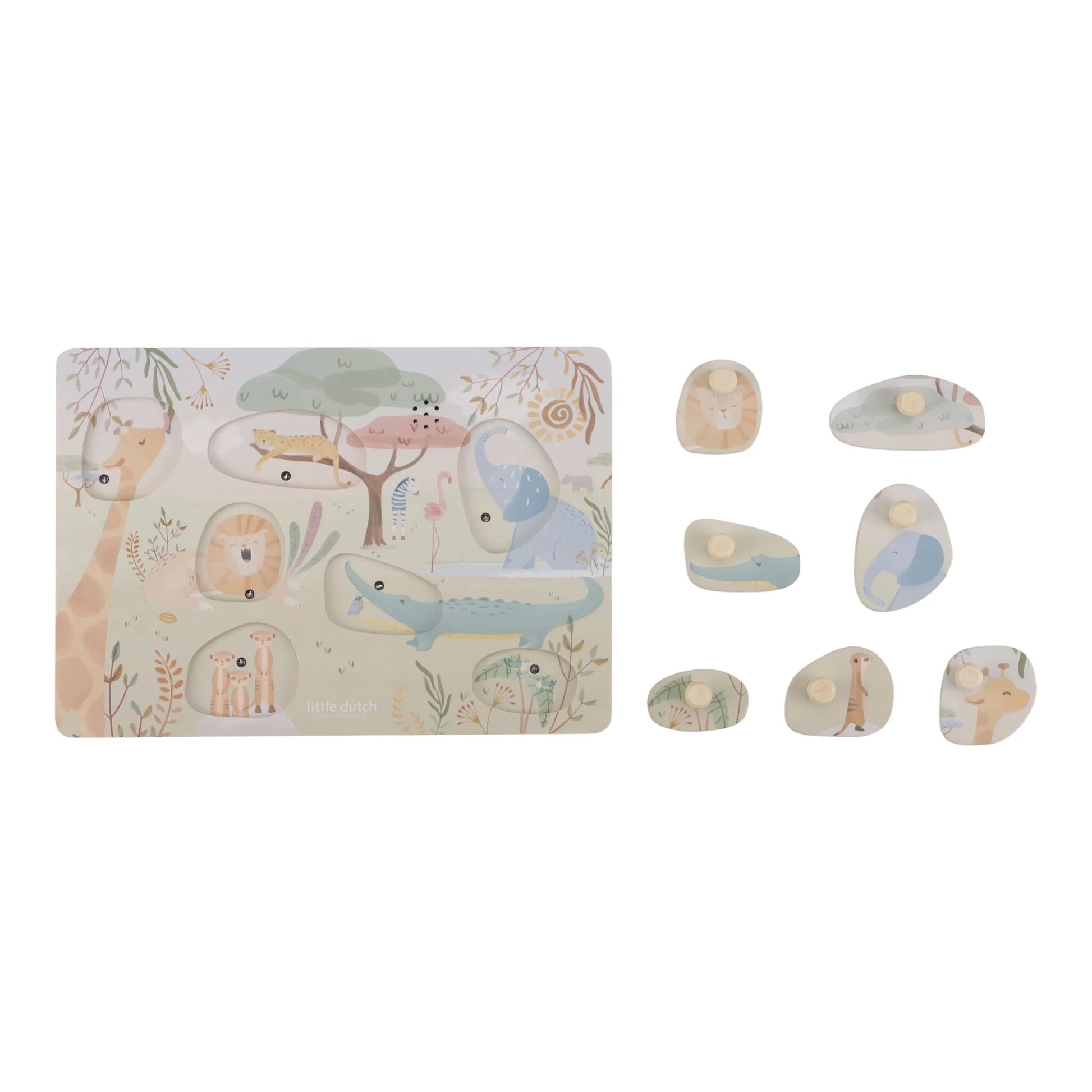 Skanošā koka puzle Safari Friends, Sound Puzzle, Little Dutch, LD7440
