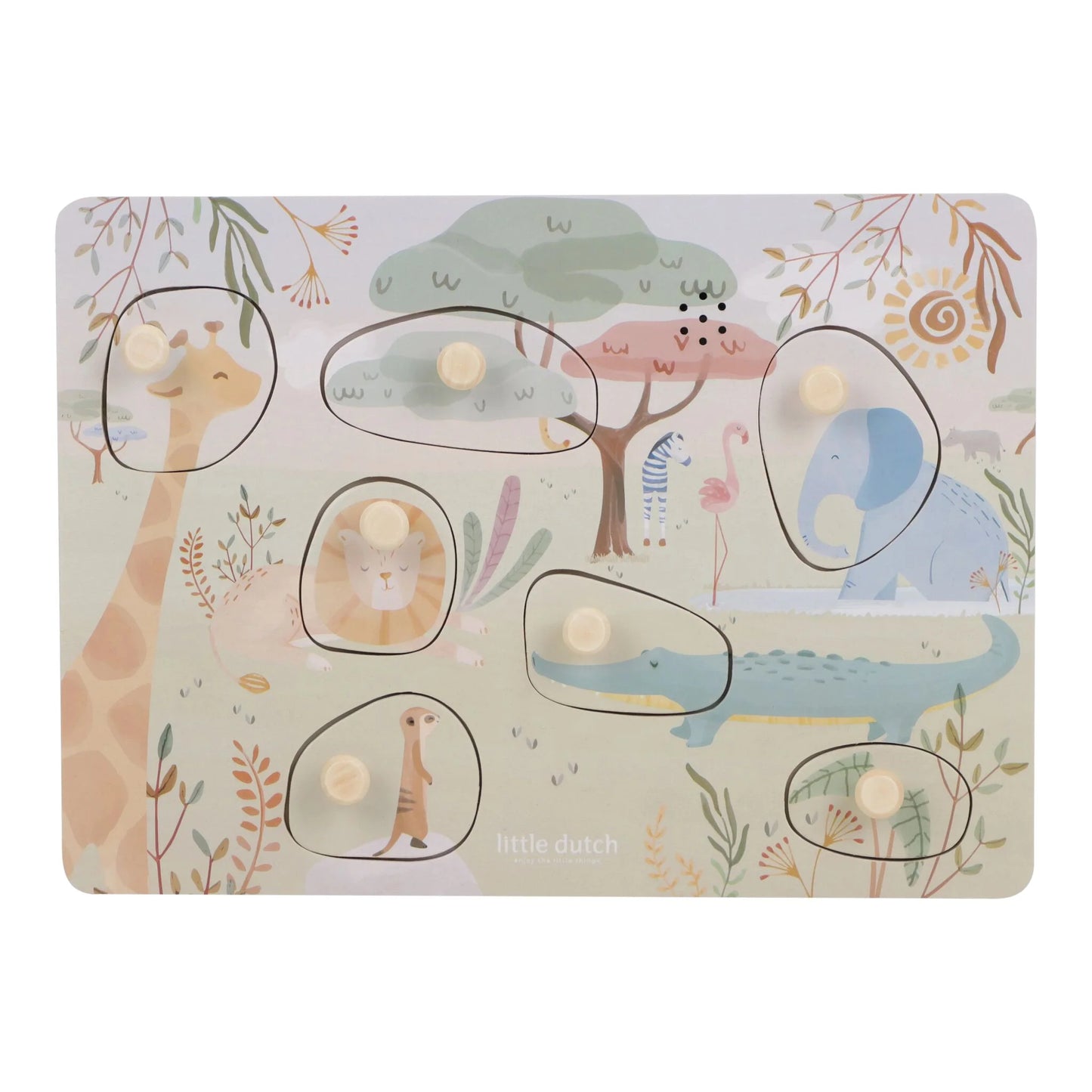 Skanošā koka puzle Safari Friends, Sound Puzzle, Little Dutch, LD7440