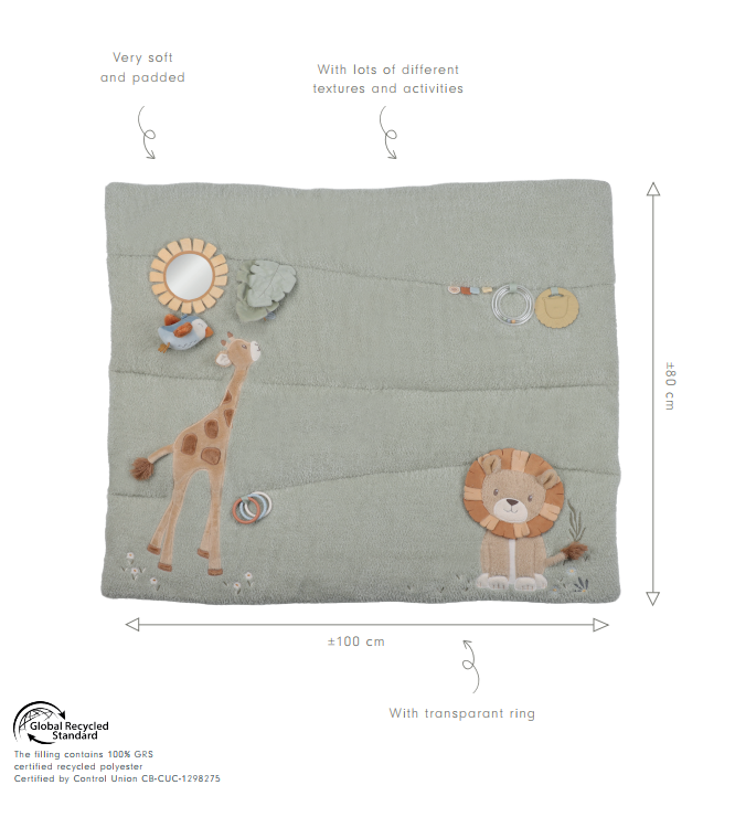 Aktivitāšu paklājiņš, Playpen Mat Safari Friends, Little Dutch