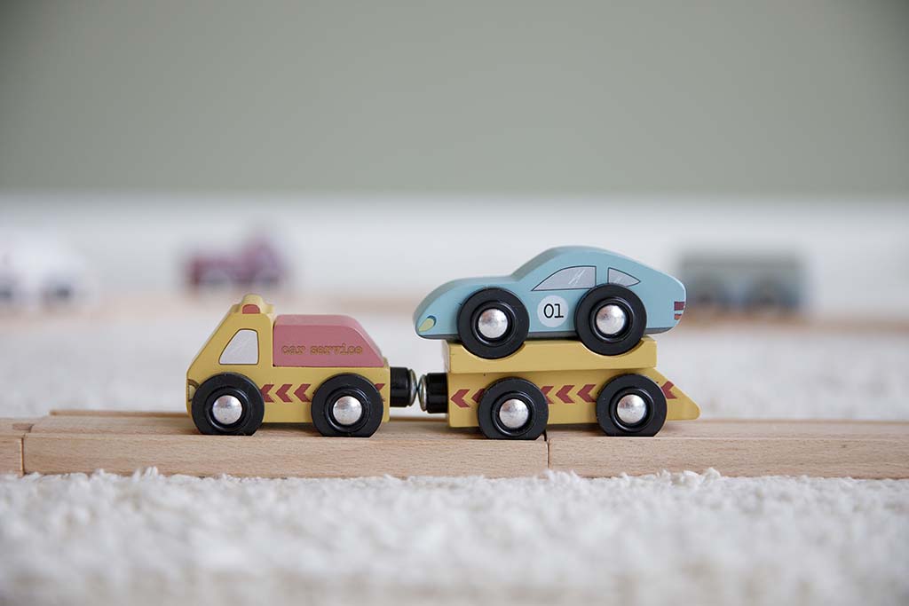 Vilcienu trases auto komplekts, Railway extension Vehicles Set, Little Dutch, LD4492