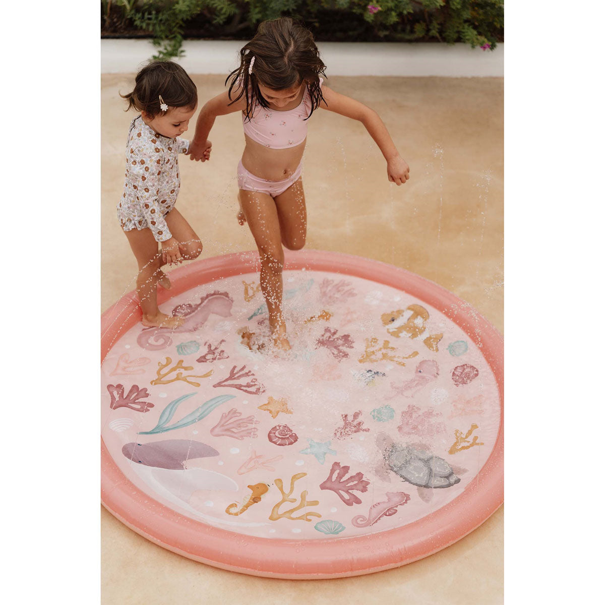 Piepūšamais strūklaku baseins Ocean Dreams Pink, Sprinkler Mat, Little Dutch, LD2012396