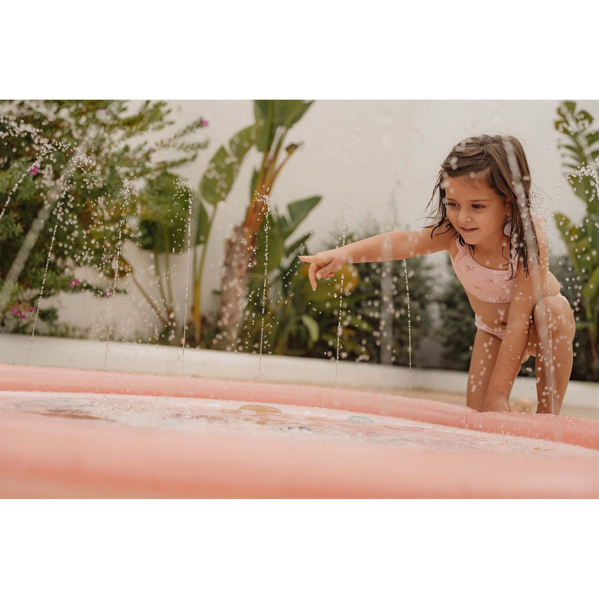 Piepūšamais strūklaku baseins Ocean Dreams Pink, Sprinkler Mat, Little Dutch, LD2012396