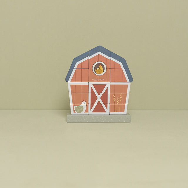 Saliekamā koka fermas 3D puzle Little Farm, Little Dutch, LD7144