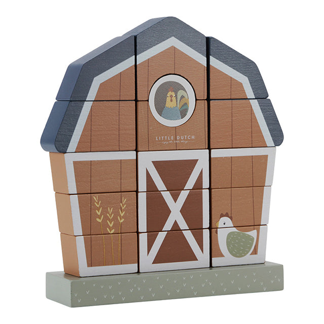 Saliekamā koka fermas 3D puzle Little Farm, Little Dutch, LD7144