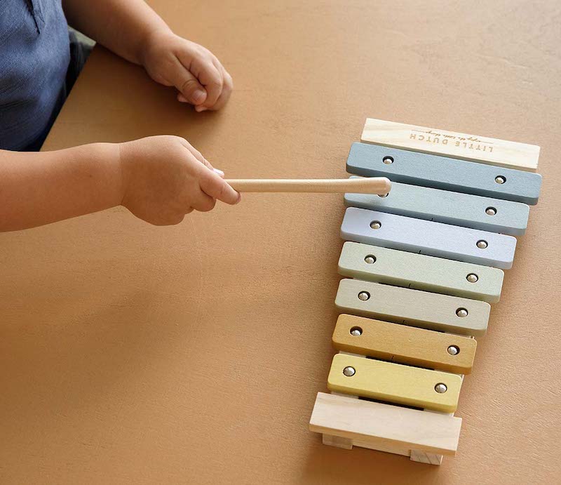 Little Dutch koka ksilofons, zils, Wooden Xylophone Blue, 7017