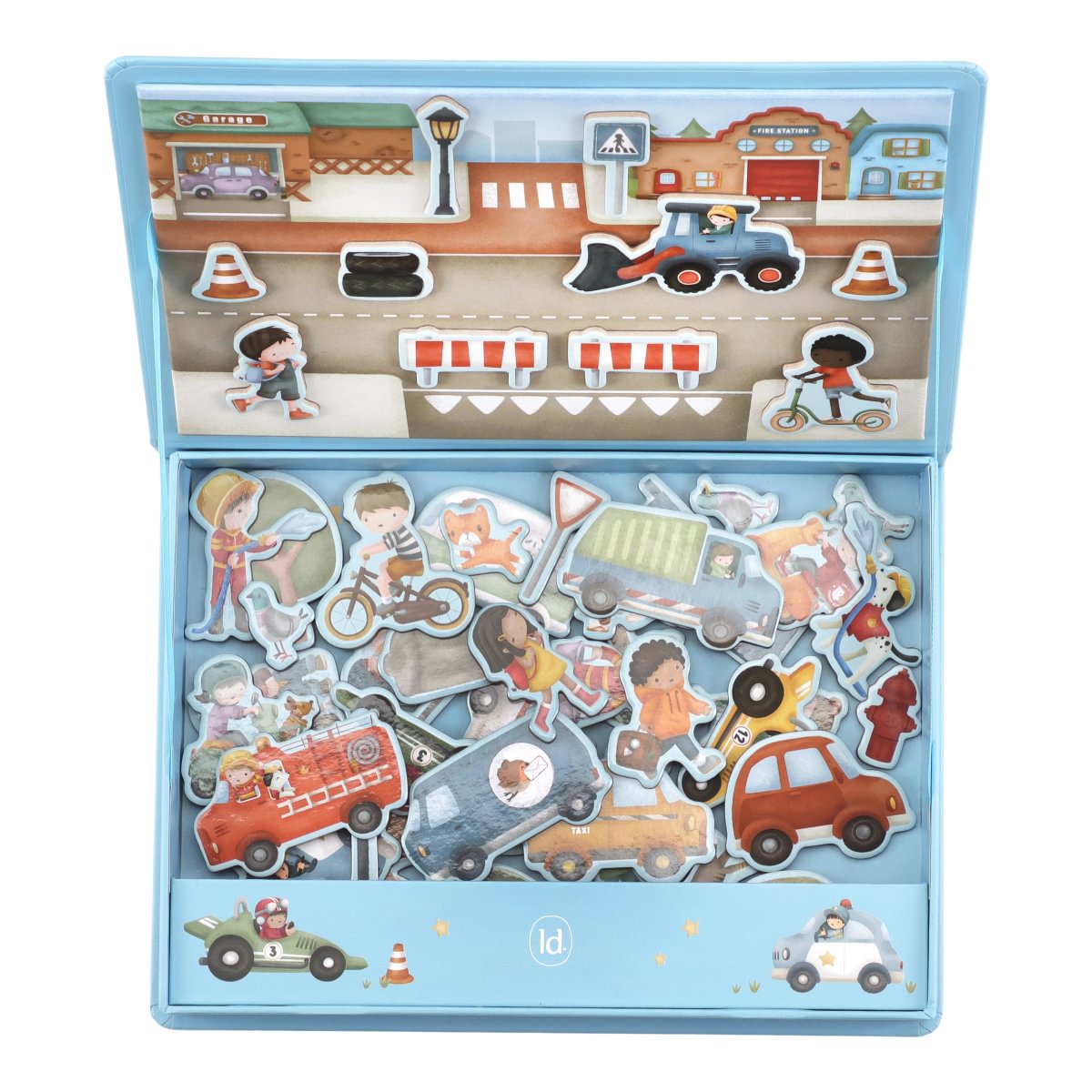 Magnētiskā spēle Jim & Vehicles, Magnetic Playboard, Little Dutch, LD4786