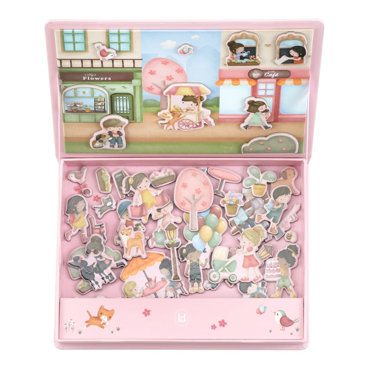 Magnētiskā spēle Rosas Shopping Street, Magnetic Playboard, Little Dutch, LD4785