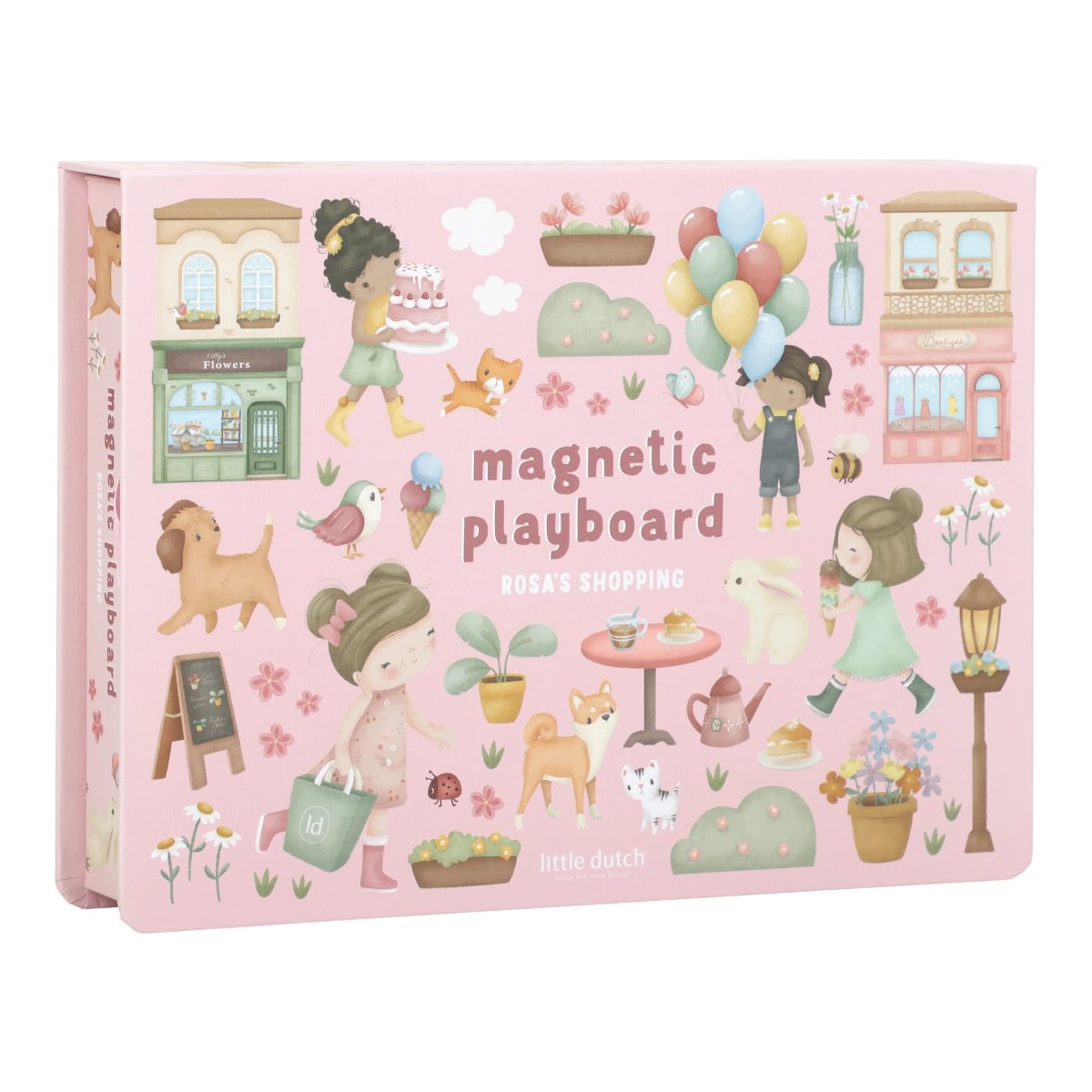Magnētiskā spēle Rosas Shopping Street, Magnetic Playboard, Little Dutch, LD4785