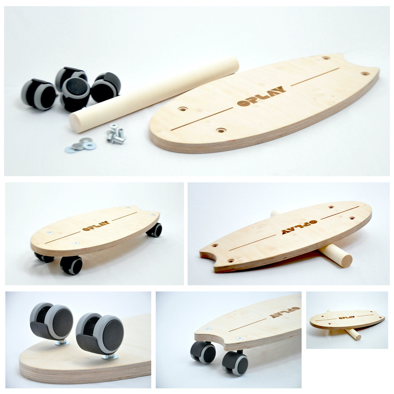 Mazais Sērfotājs koka sērfa dēlis - Wood Rider Board 2 in 1, Oplay