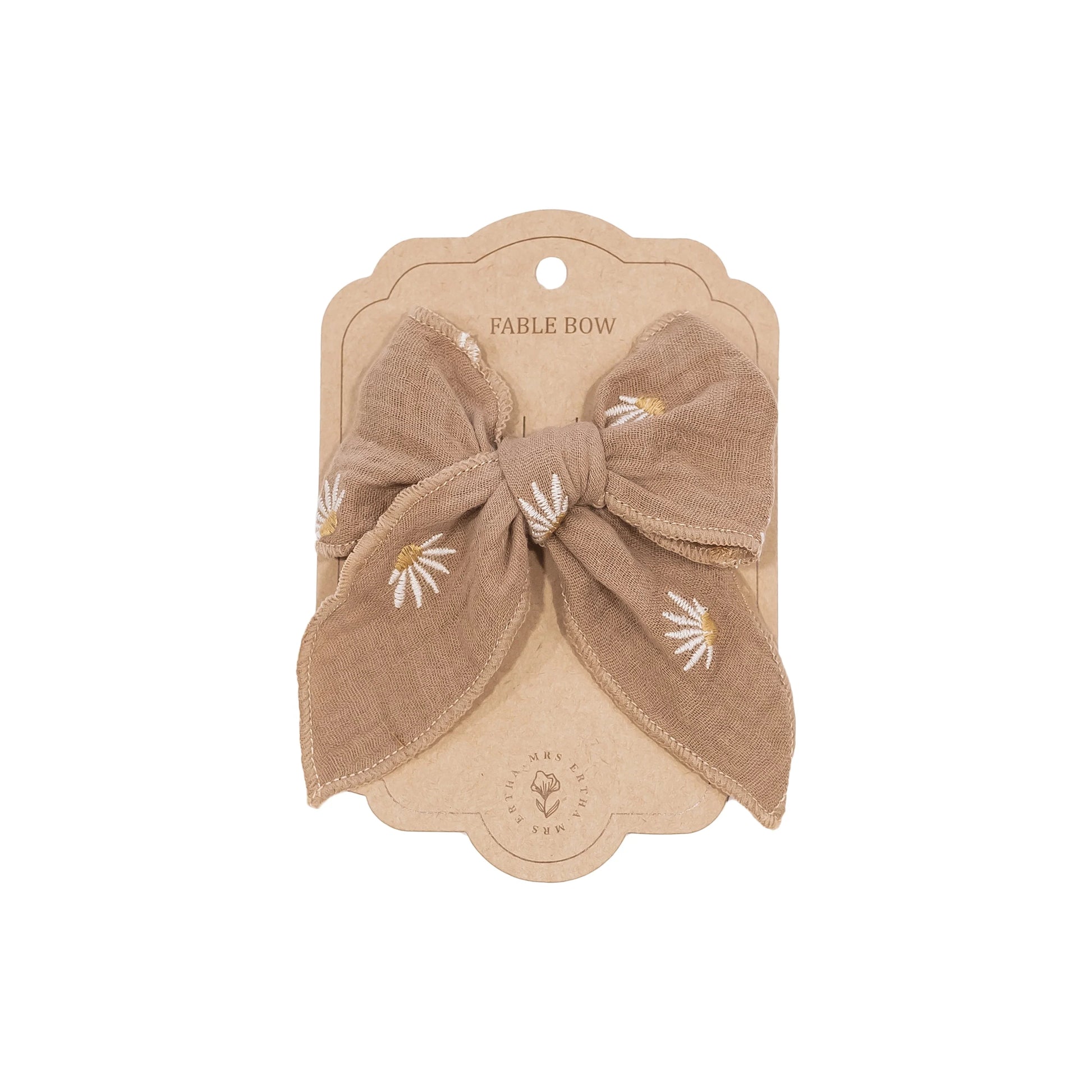 Matu Bante Flower Taupe, Fable Bow Clip, Mrs.Ertha, ER1058