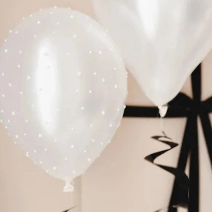 Pērlīšu uzlīmes baloniem, baltas, NP8-070
