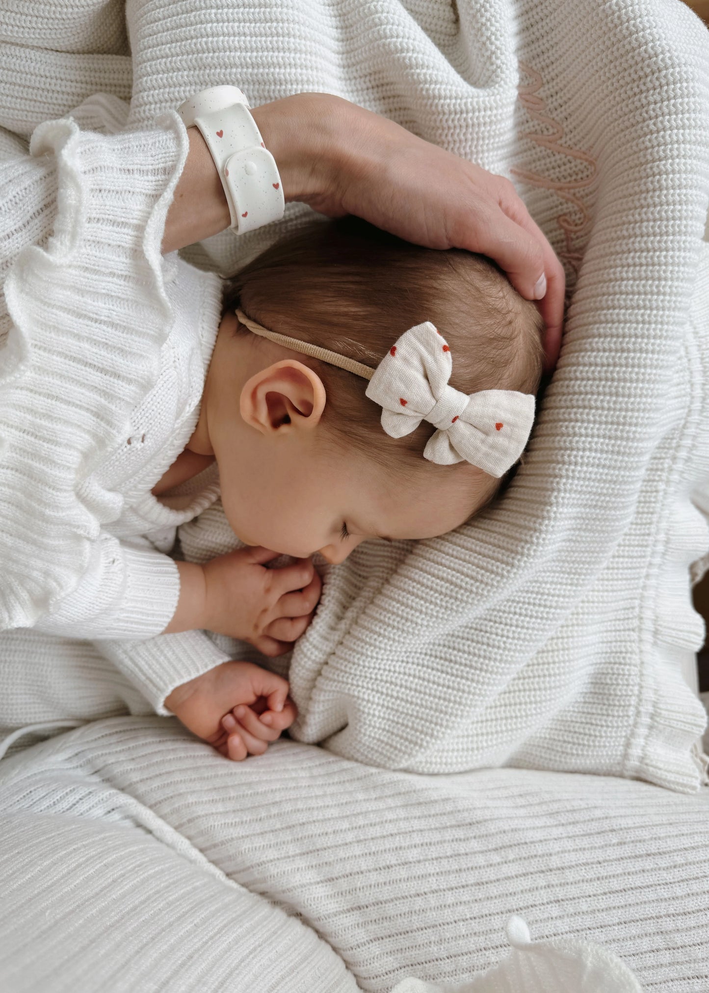 Galvas bante mazuļiem, Little Bow Headband Tiny Hearts, Mrs.Ertha
