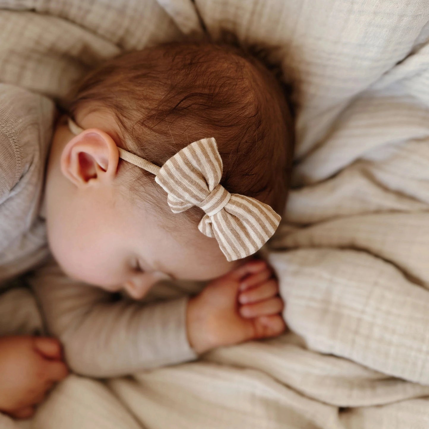 Galvas bante mazuļiem, Little Bow Headband Toffee Lines, Mrs.Ertha