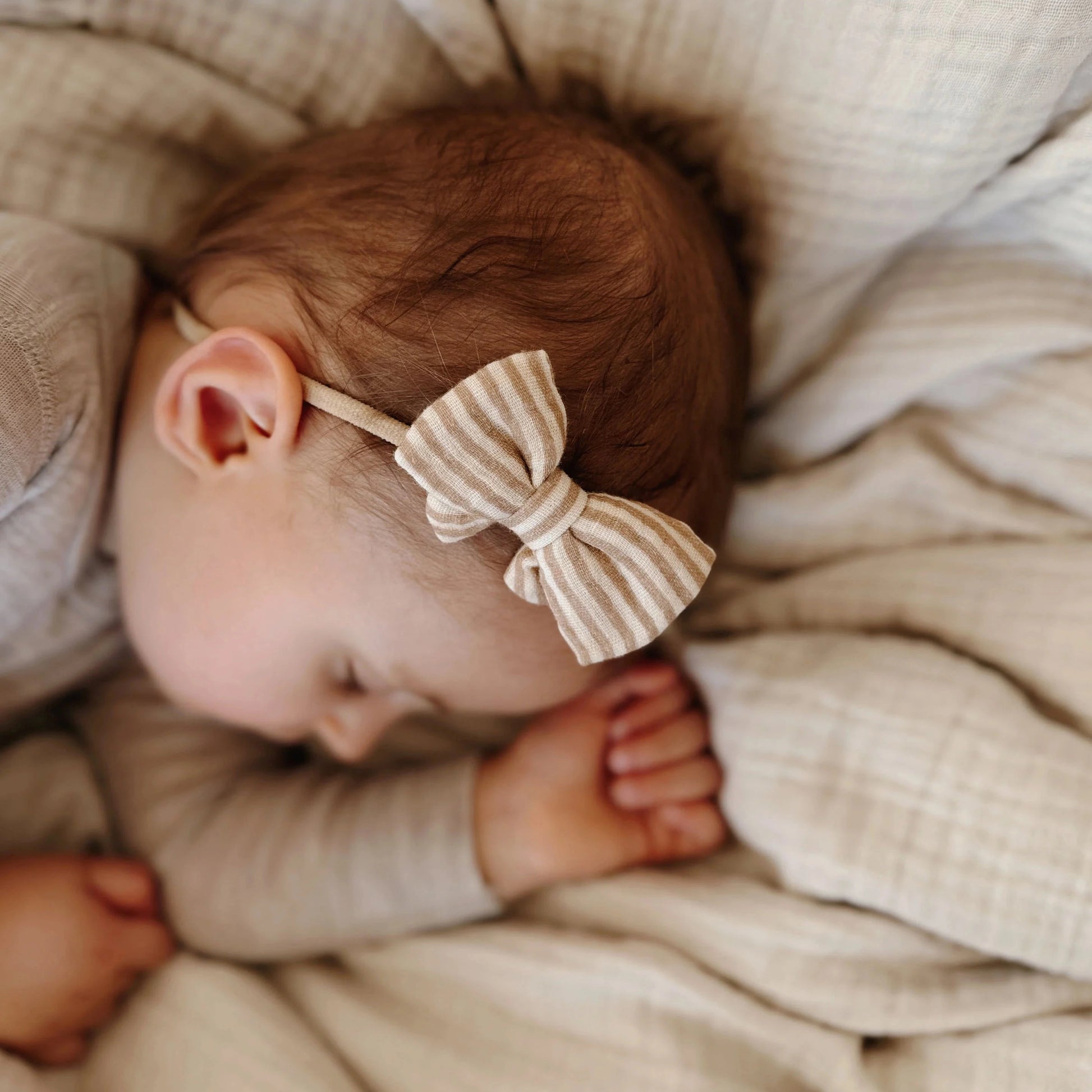 Galvas bante mazuļiem, Little Bow Headband Toffee Lines, Mrs.Ertha