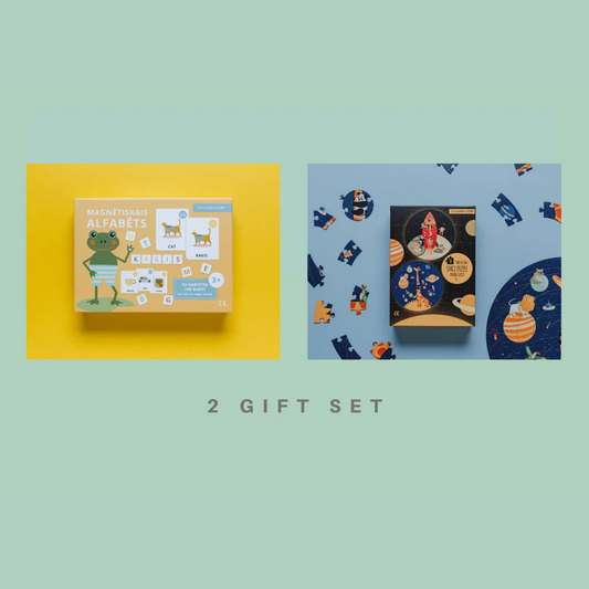 2 dāvanu komplekts magnētiskais Alfabēts + puzle Kosmoss, Gift Set, Tu Tu Family