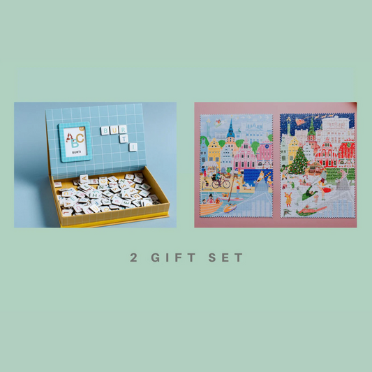 2 dāvanu komplekts magnētiskais alfabēts + Rīgas puzle, Gift Set, Tu Tu Family
