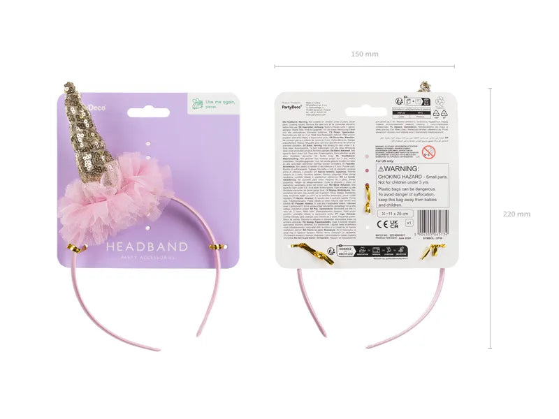 Matu stīpiņa Vienradzis, Unicorn Headband, OP46