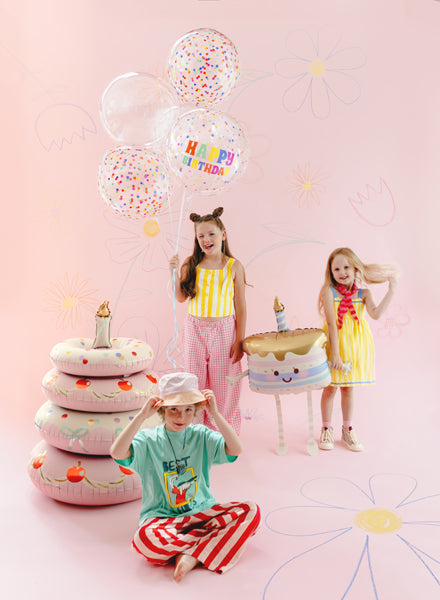 Balons Bubble Balloon Happy Birthday With Dots ar punktiņiem, 60cm, ORB24-3