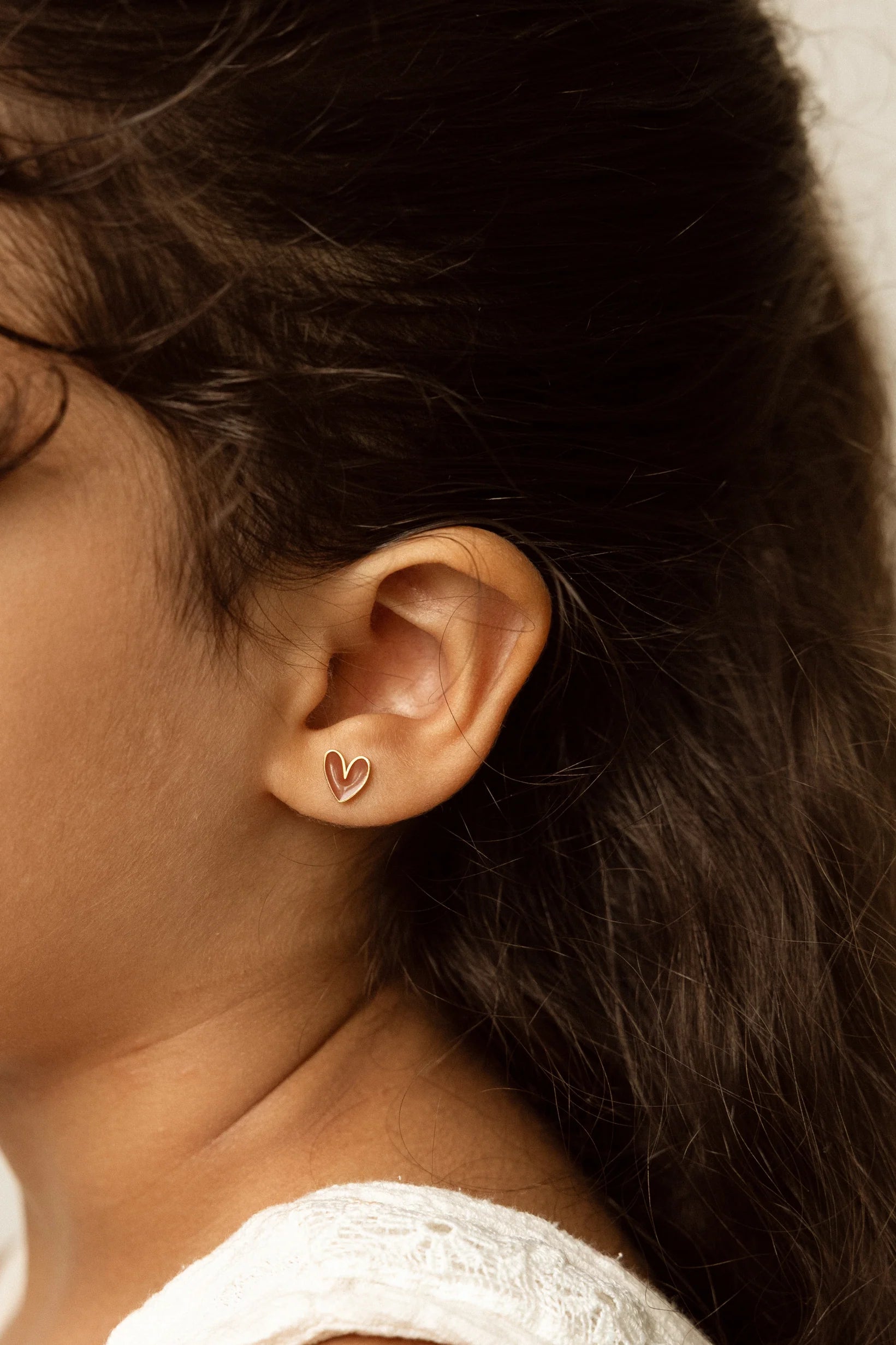 Bērnu auskari Organic Heart, Studs Earings, Mrs.Ertha, ER1424