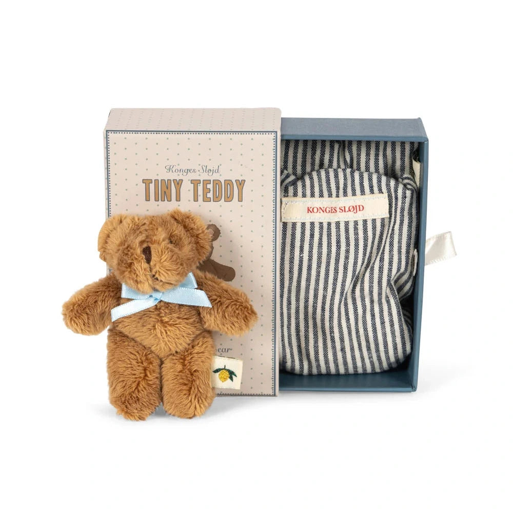 Mini lācītis kastītē, Tiny Teddy Milo, 9 cm, Konges Slojd, KS104069-BROWN