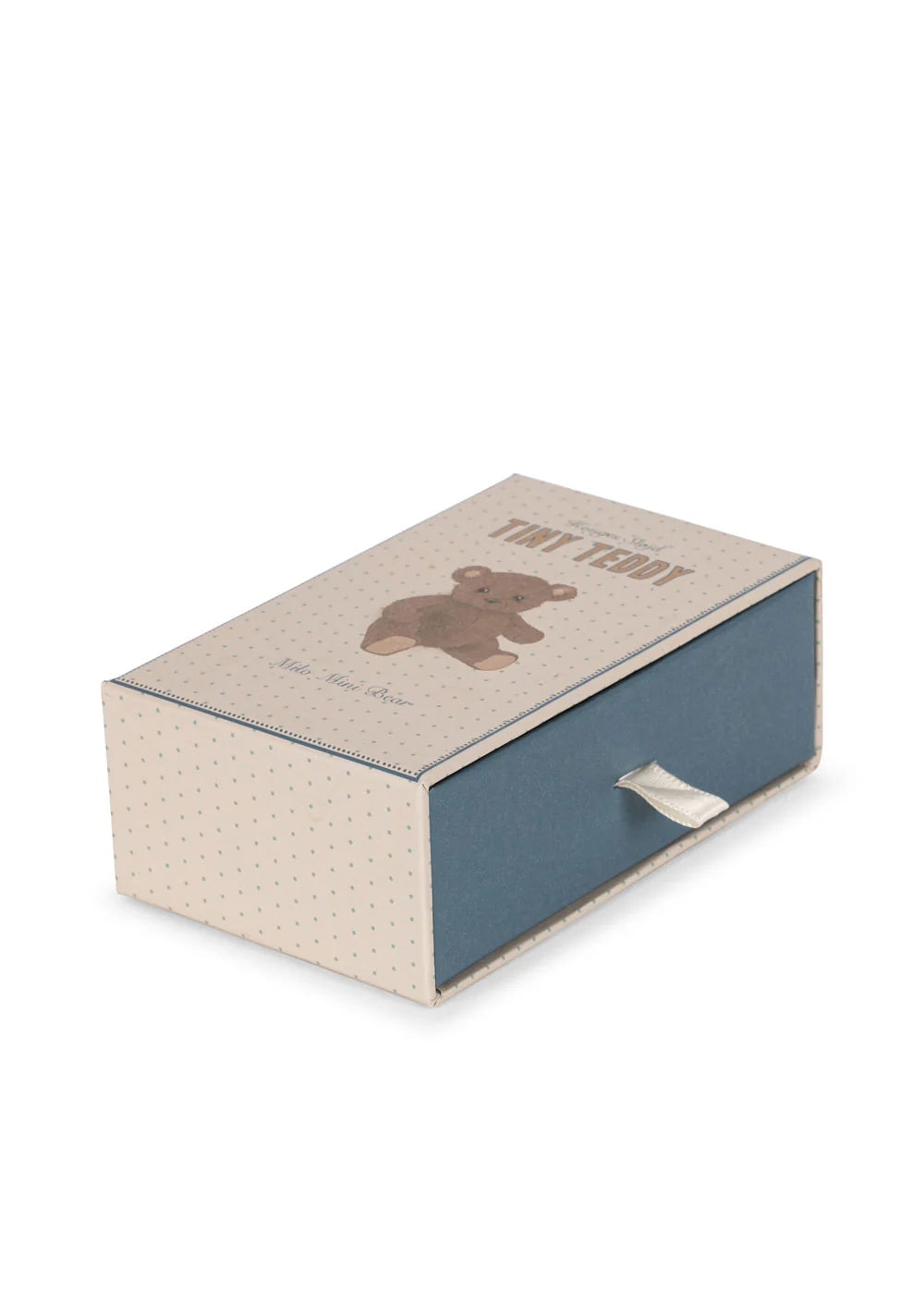 Mini lācītis kastītē, Tiny Teddy Milo, 9 cm, Konges Slojd, KS104069-BROWN