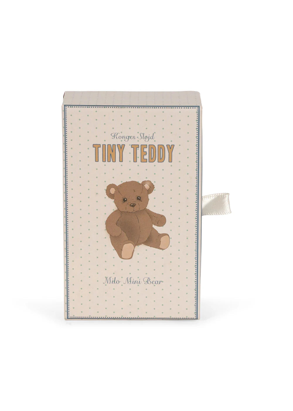 Mini lācītis kastītē, Tiny Teddy Milo, 9 cm, Konges Slojd, KS104069-BROWN
