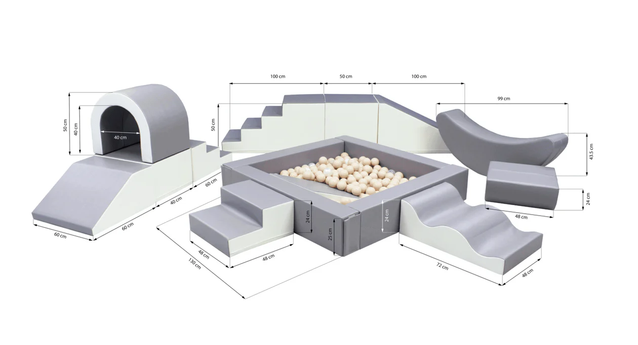 Mīkstie kluči Party Set Soft Play, IGLU - White and grey, balts un pelēks
