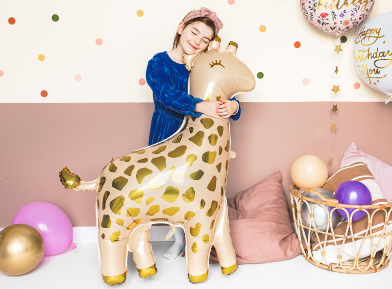 Liels folija balons Žirafe - pildāms ar gaisu vai hēliju, 80 x 102cm, Foil Balloon Giraffe, Party Deco