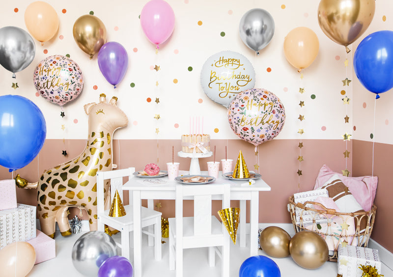 Liels folija balons Žirafe - pildāms ar gaisu vai hēliju, 80 x 102cm, Foil Balloon Giraffe, Party Deco