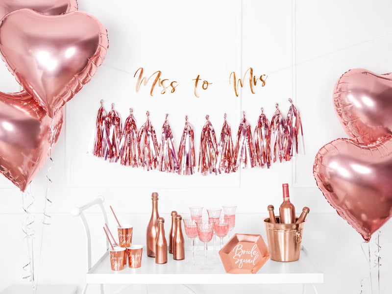 Svētku virtene ar pušķiem - Party Deco Tassel Garland, rose gold. TG1-019R