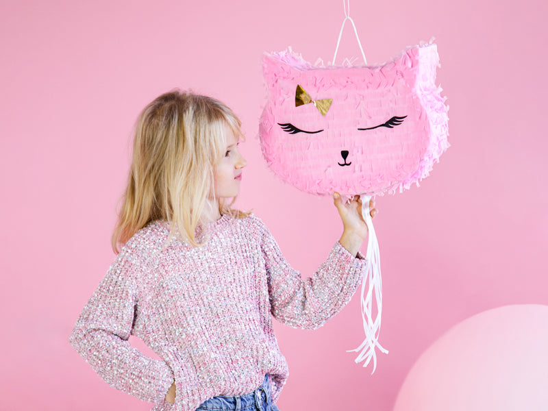 Pinjata rozā kaķis, Pinata Pink Cat, 35x27x9cm, PIN11