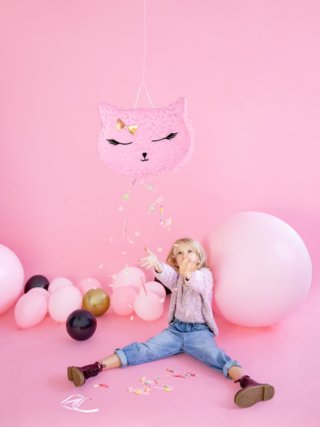 Pinjata rozā kaķis, Pinata Pink Cat, 35x27x9cm, PIN11