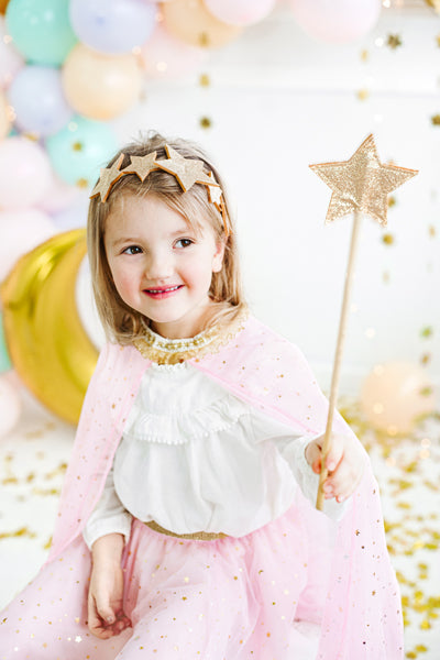 Princeses kostīma zelta matu stīpiņa Zvaigznītes, Princess Headband Stars, Party Deco, STD2-019