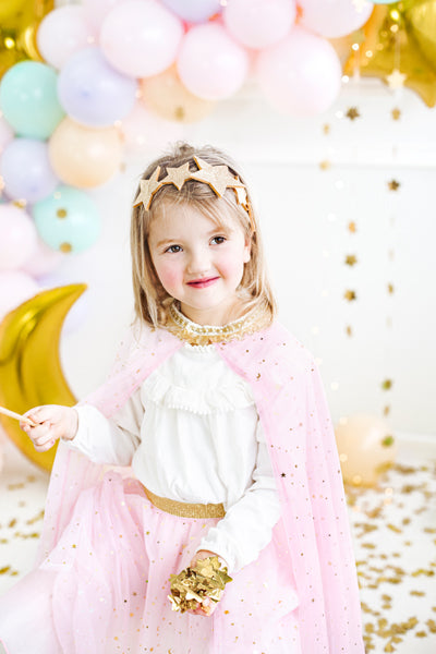 Princeses kostīma zelta matu stīpiņa Zvaigznītes, Princess Headband Stars, Party Deco, STD2-019