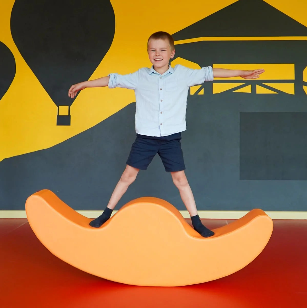 Dubultais šūpuļzirdziņš Buddy, Double Rocker Soft Play, IGLU - oranžs, R_BUDDY_4