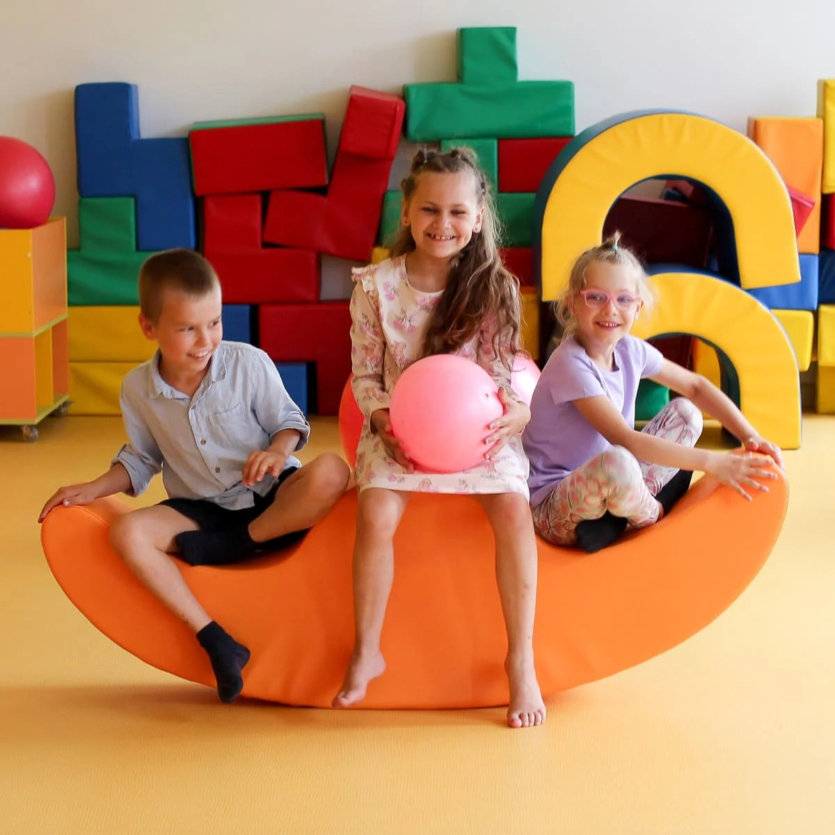 Dubultais šūpuļzirdziņš Buddy, Double Rocker Soft Play, IGLU - oranžs, R_BUDDY_4