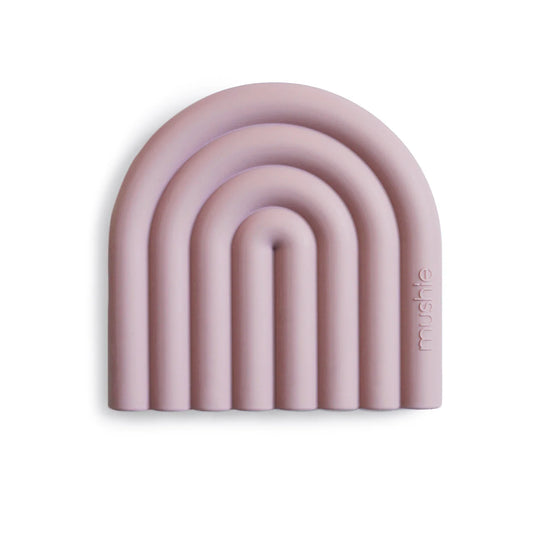 Silikona graužammanta Varavīksne, Baby Rainbow Teether Mauve, rozā, Mushie