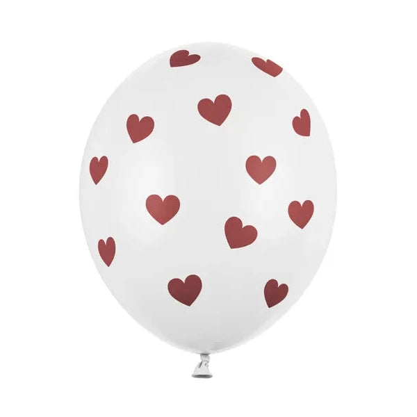 Balons -  Sirsniņas, White Balloon Hearts, balts, 30cm