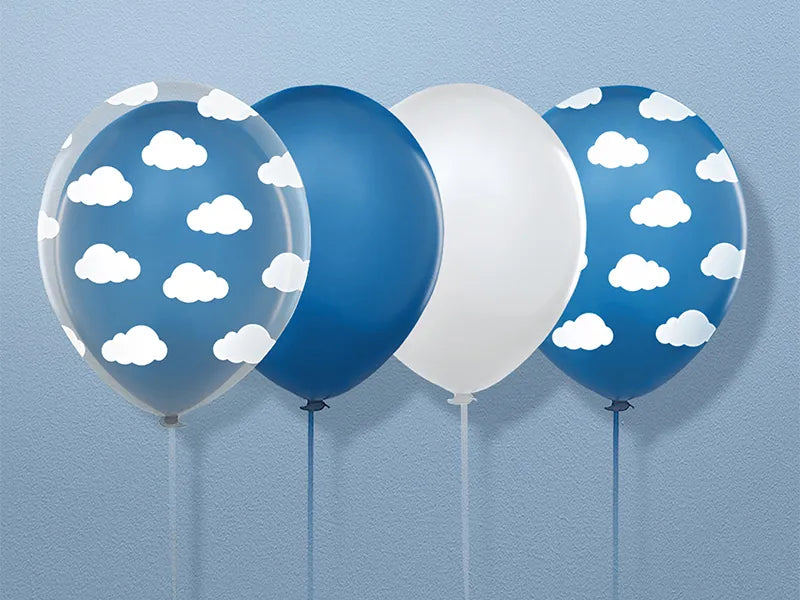 Balons - Mākoņi, Pastel Cornflower Blue Clouds, zils, 30cm