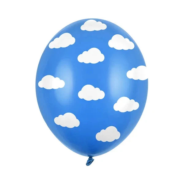 Balons - Mākoņi, Pastel Cornflower Blue Clouds, zils, 30cm