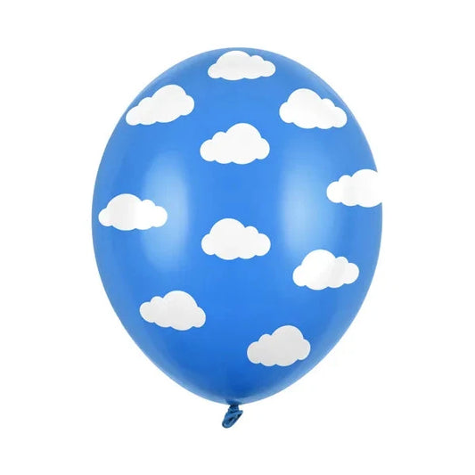 Balons - Mākoņi, Pastel Cornflower Blue Clouds, zils, 30cm