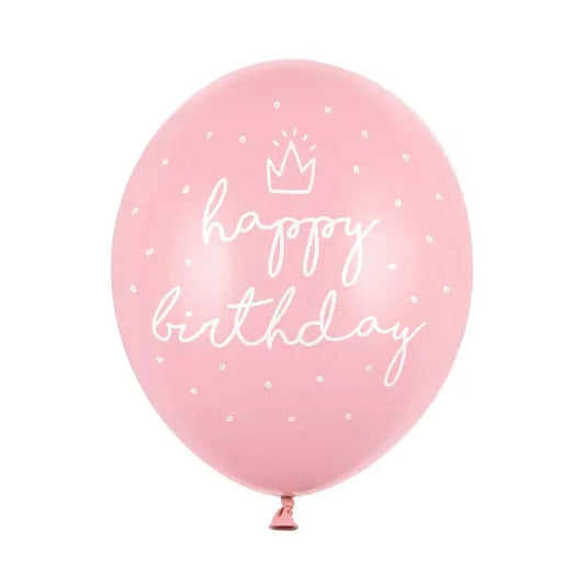 Balons - Happy Birthday, Pink, rozā, 30cm