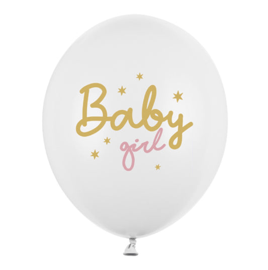 Balons - ar uzrakstu Baby Girl, balts, 30cm