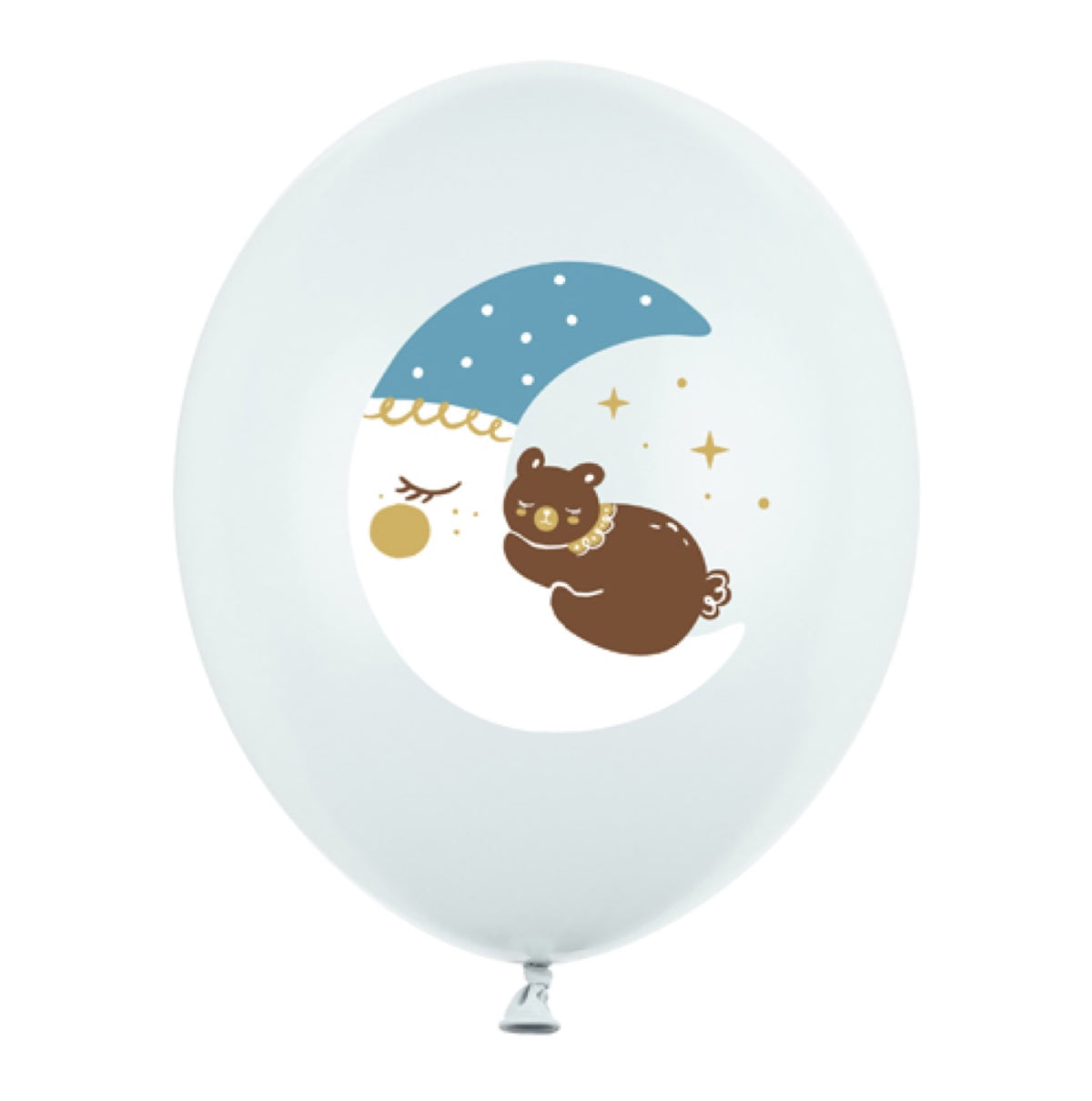 Hēlija balons - Lācis uz mēness, Misty Blue, zils, 30cm