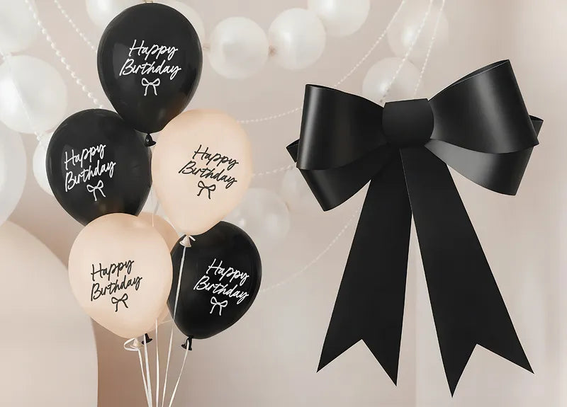 Hēlija balons - Happy Birthday Bows, Black, melns, 30cm, SB14P-362-000