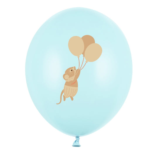 Balons - Pele, Mice Balloon, Light Blue, zils, 30cm