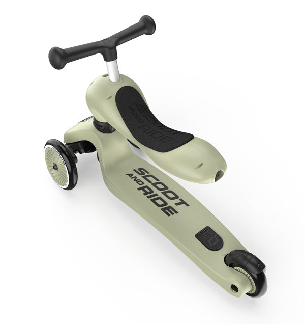 Transformējams skrejritenis Highway Kick 1, 2in1, Olive, Scoot and Ride