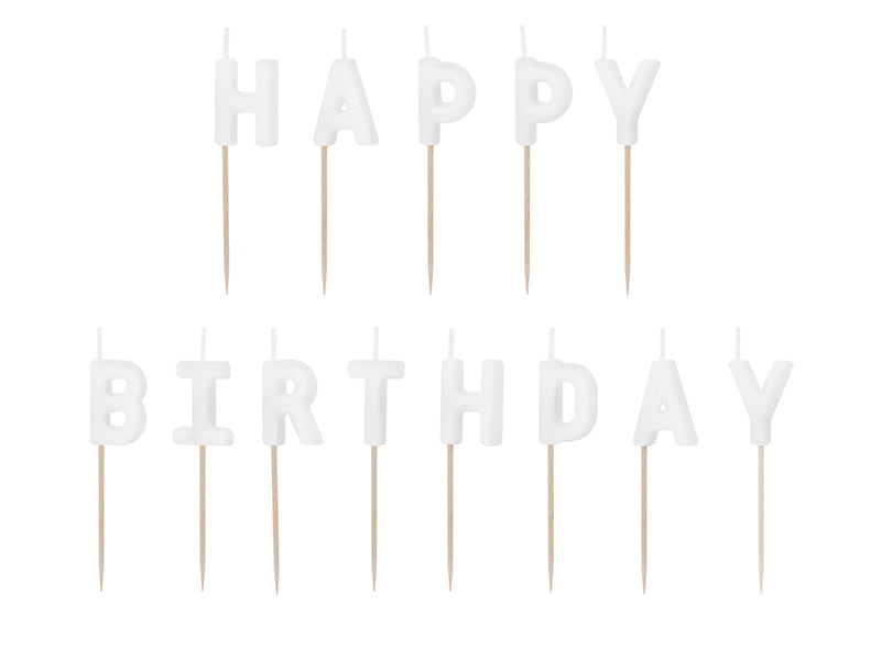 Svecītes kūkai Happy Birthday, Cake Candles, baltas, 2,5cm
Artikuls: SCS-13-008