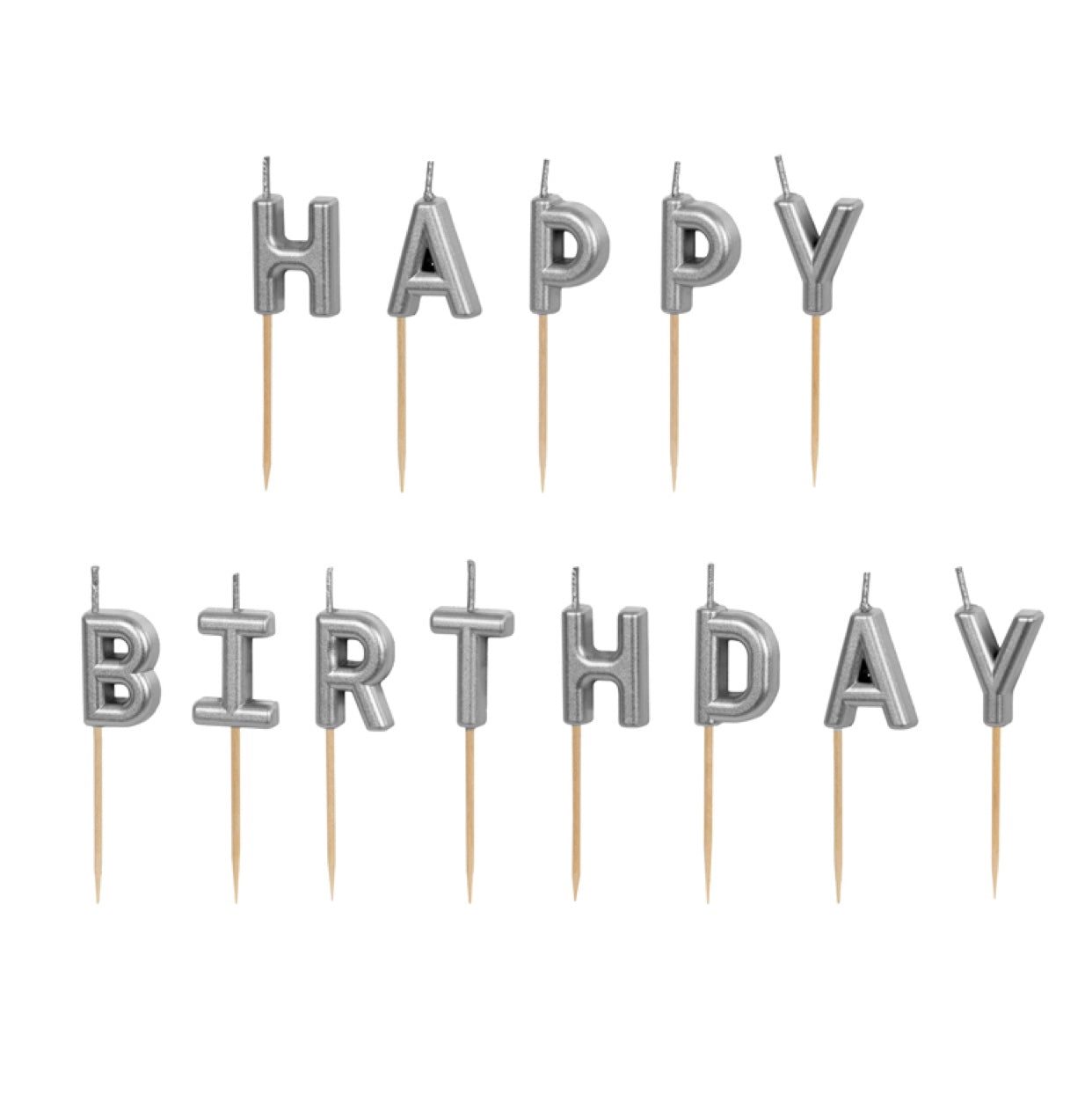 Svecītes kūkai Happy Birthday, Cake Candles, sudraba, 2,5cm
Artikuls: SCS-13-018