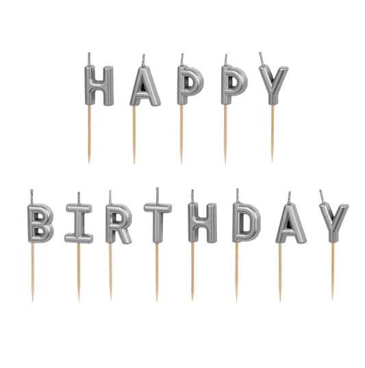 Svecītes kūkai Happy Birthday, Cake Candles, sudraba, 2,5cm
Artikuls: SCS-13-018